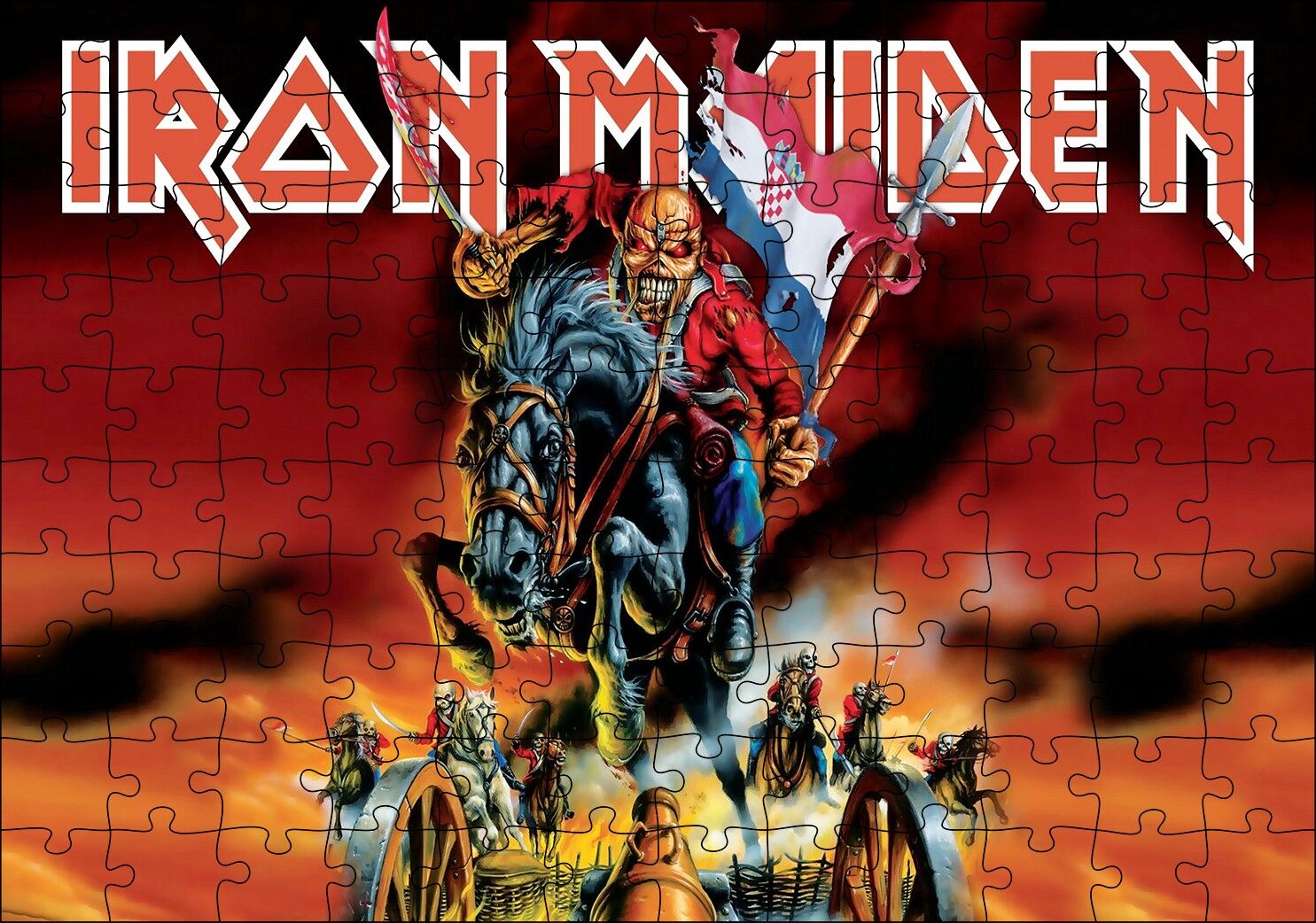 Iron Maiden Savaşan Yaratıklar Puzzle Yapboz MDF Ahşap 120 Parça 24 cm X 34 cm