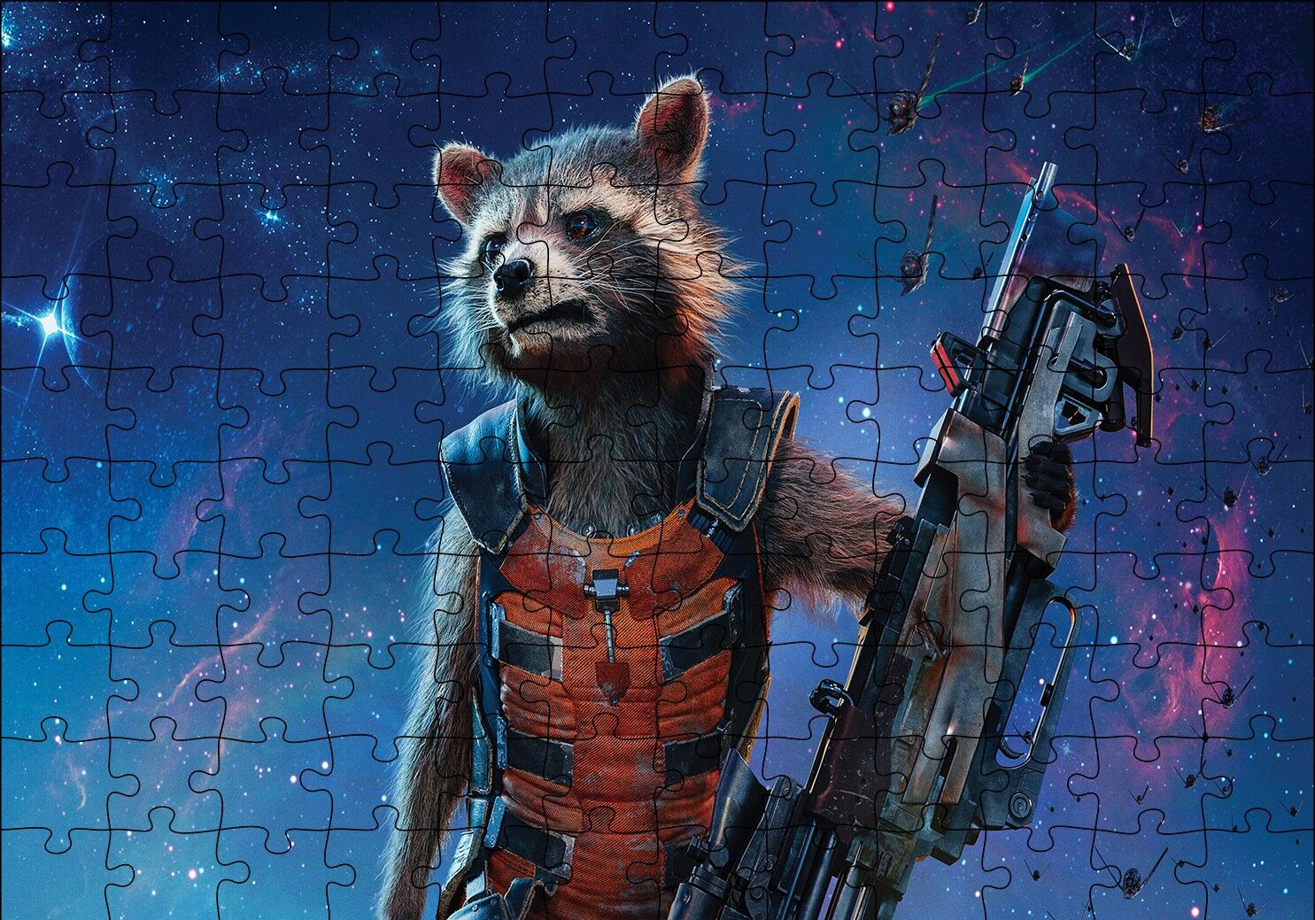 Rocket Racoon Galaksiler Fatihi Puzzle Yapboz MDF Ahşap
