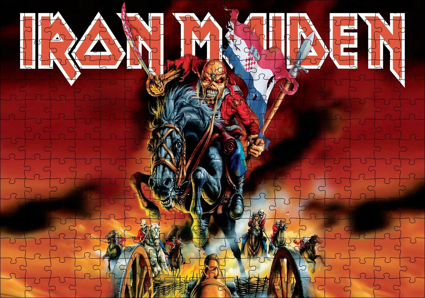 Iron Maiden Savaşan Yaratıklar Puzzle Yapboz MDF Ahşap 255 Parça 34 cm X 49 cm