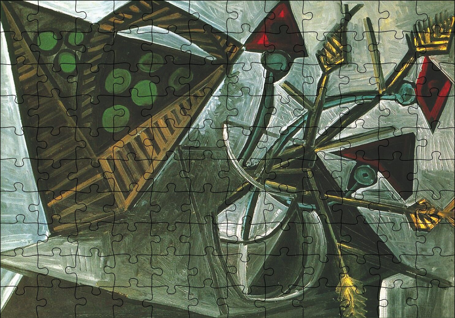 Still Life Bascket of Fruit1942 by Pablo Picasso Puzzle Yapboz MDF Ahşap