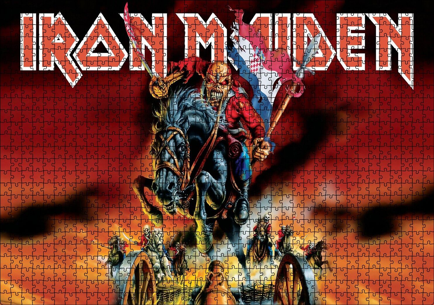 Iron Maiden Savaşan Yaratıklar Puzzle Yapboz MDF Ahşap 1000 Parça 49 cm X 68 cm