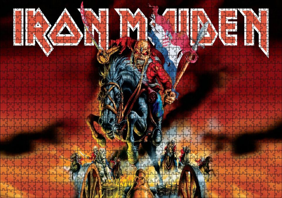 Iron Maiden Savaşan Yaratıklar Puzzle Yapboz MDF Ahşap 1000 Parça 49 cm X 68 cm