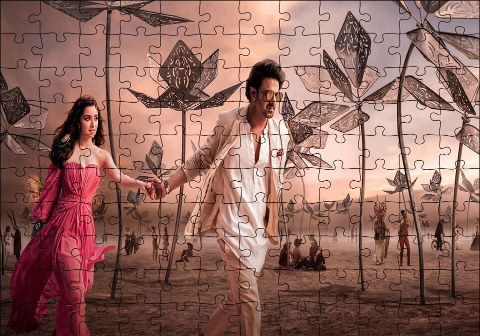 Saaho Prabas Shraddha Kapoor Puzzle Yapboz MDF Ahşap
