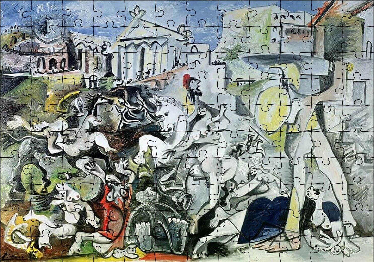 The Rape of the Sabine Women, by Pablo Picasso Puzzle Yapboz MDF Ahşap