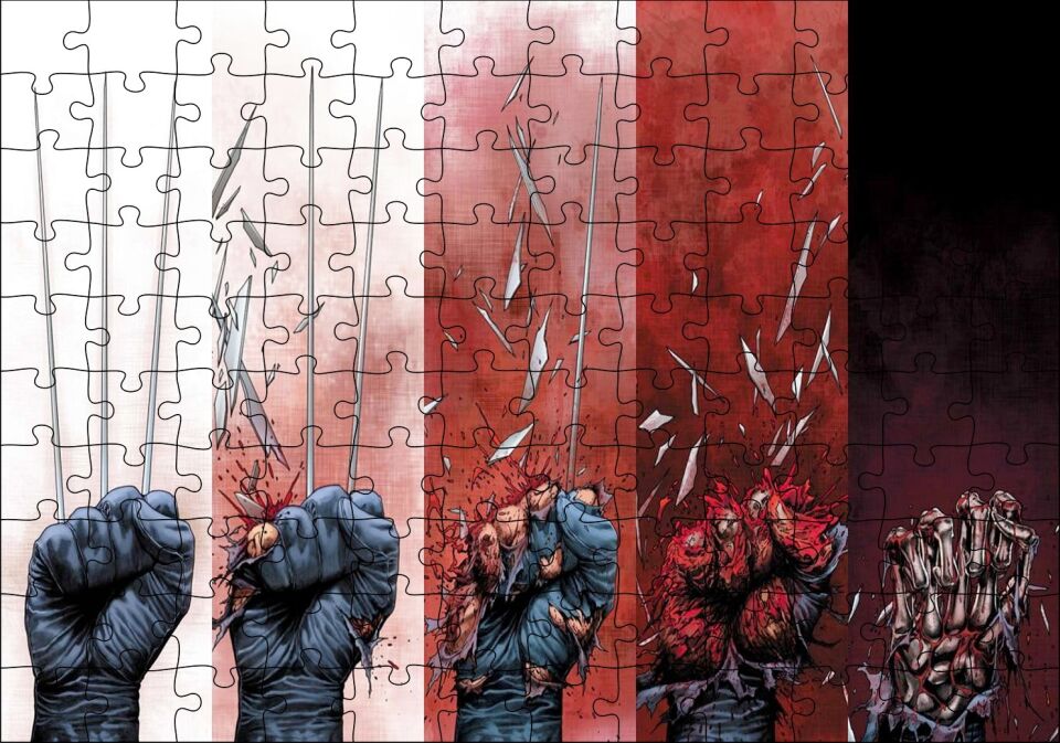 Wolverine Ölümü Çizgi Roman Kapağı Görseli Puzzle Yapboz MDF Ahşap 120 Parça 24 cm X 34 cm