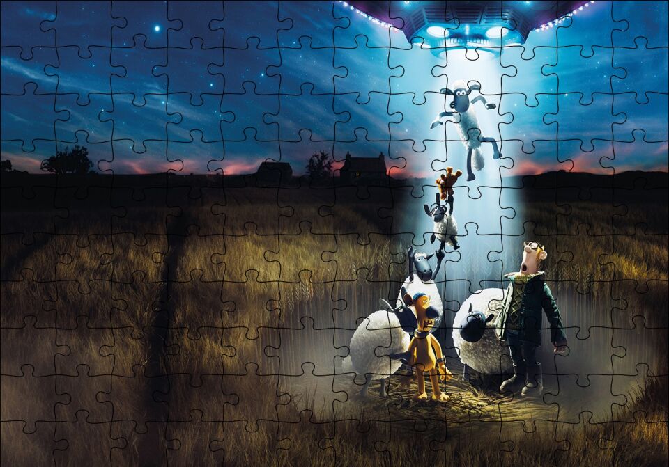 Shaun The Sheep 2 Farmageddon Puzzle Yapboz MDF Ahşap