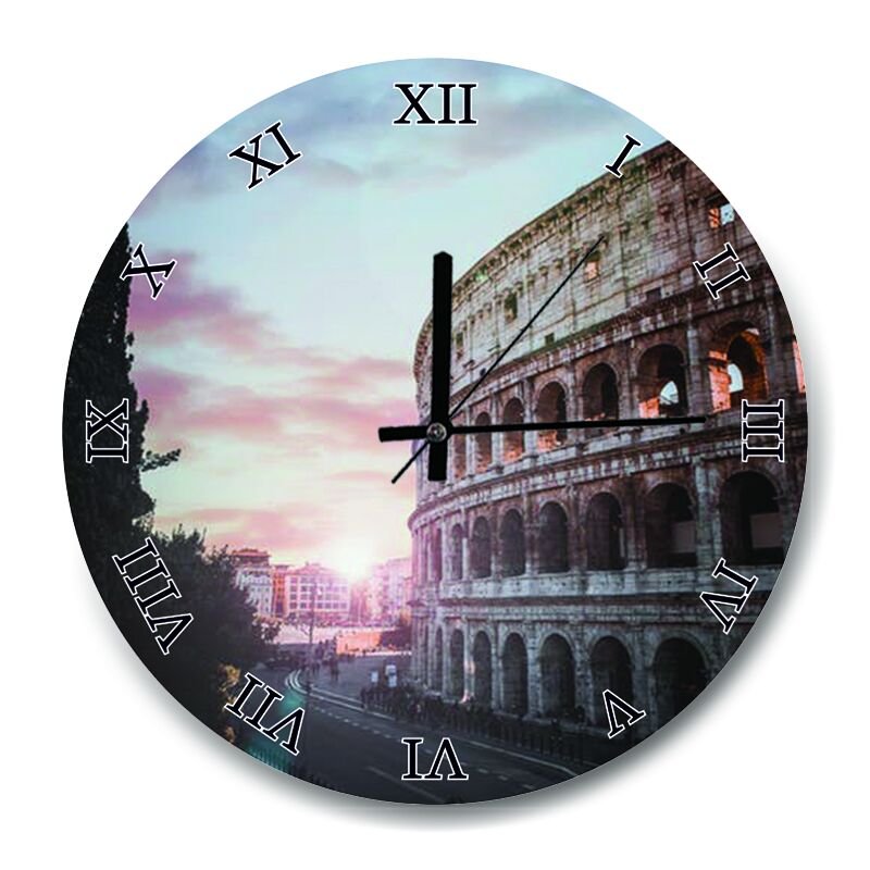 Roma Eseri Kolezyum  Mdf Ahşap Duvar Saati
