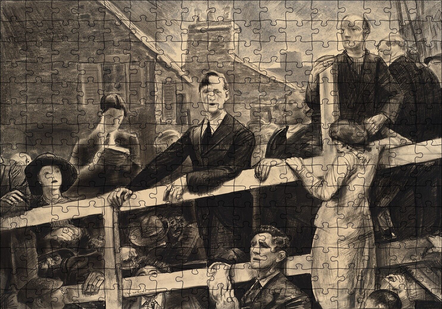 Köprüde Özgürlük Mücadelesi Puzzle Yapboz MDF Ahşap 255 Parça 34 cm X 49 cm