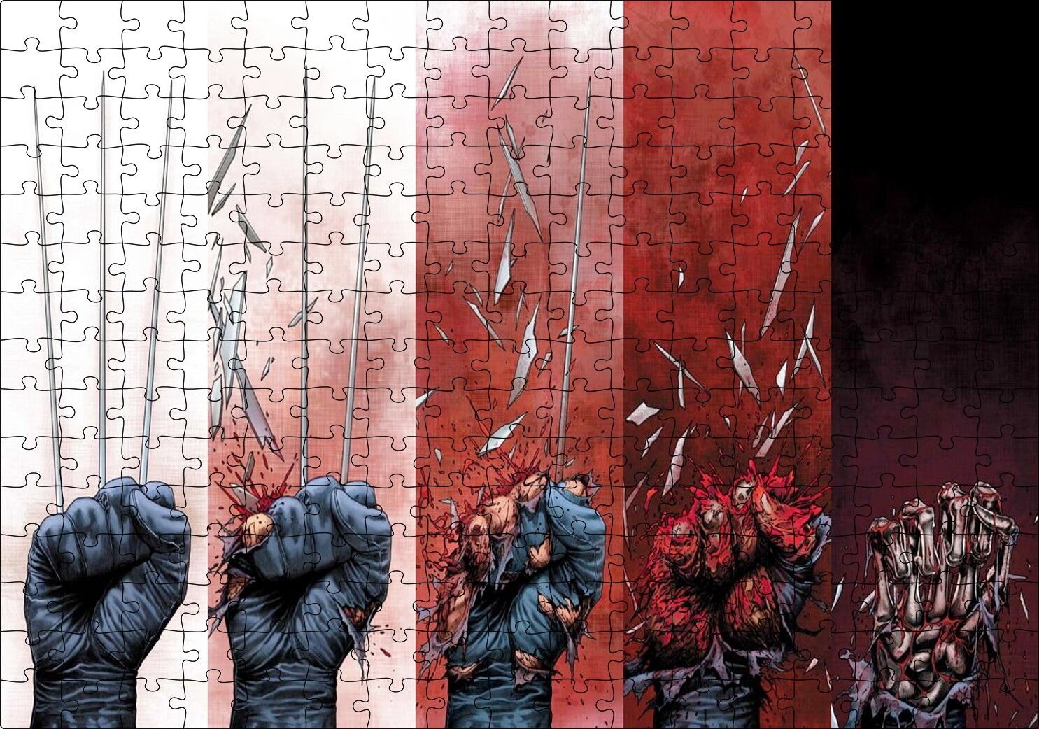 Wolverine Ölümü Çizgi Roman Kapağı Görseli Puzzle Yapboz MDF Ahşap 255 Parça 34 cm X 49 cm