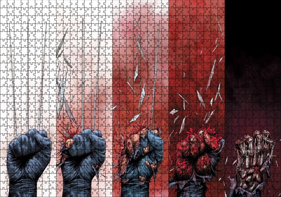Wolverine Ölümü Çizgi Roman Kapağı Görseli Puzzle Yapboz MDF Ahşap 1000 Parça 49 cm X 68 cm