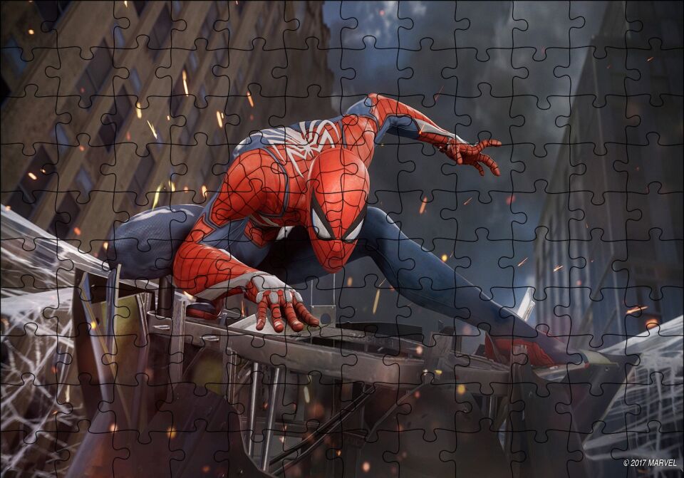 Spiderman Efsanevi Duruş Puzzle Yapboz MDF Ahşap