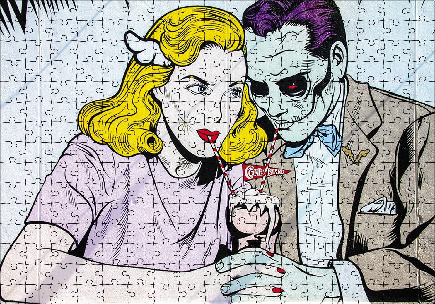 Romantik Çizgi Romanlar Puzzle Yapboz MDF Ahşap 255 Parça 34 cm X 49 cm