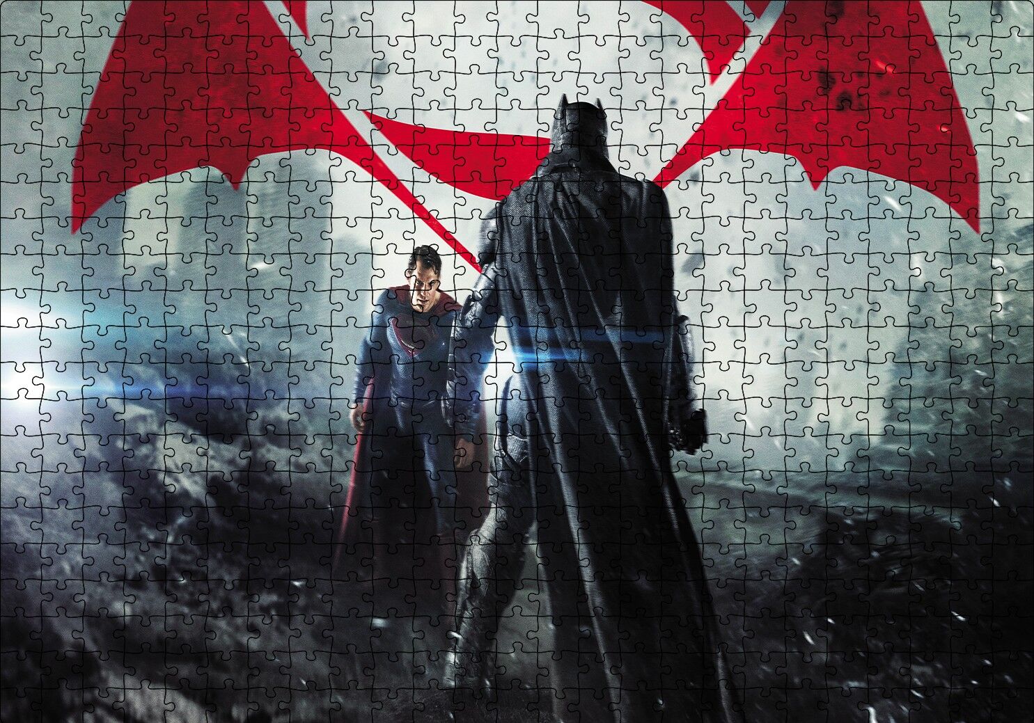 Batman Superman Son Dövüş Puzzle Yapboz MDF Ahşap 500 Parça 49 cm X 68 cm