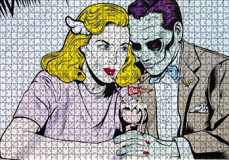 Romantik Çizgi Romanlar Puzzle Yapboz MDF Ahşap 1000 Parça 49 cm X 68 cm