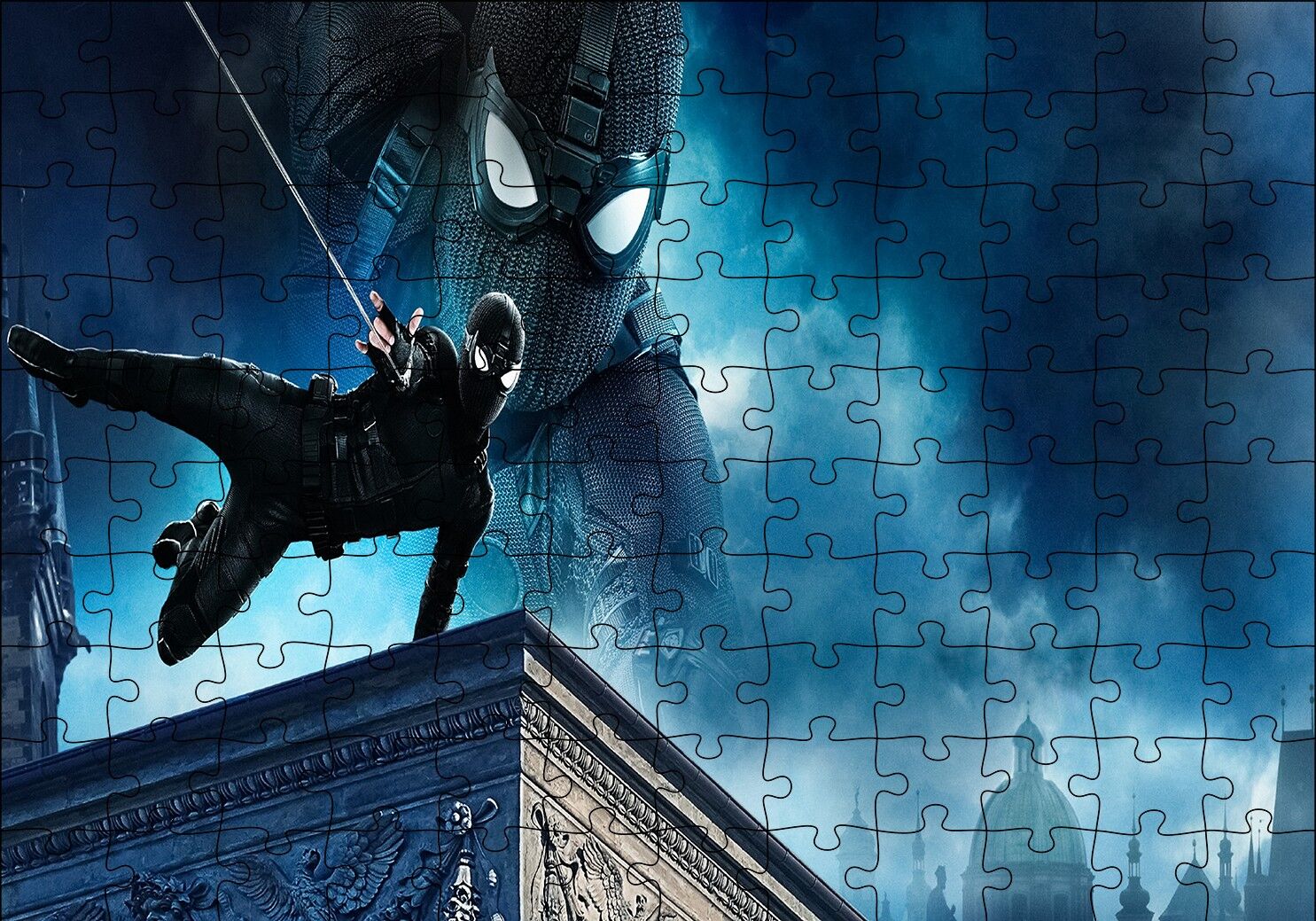 Spiderman Siyah Kıyafet Puzzle Yapboz MDF Ahşap