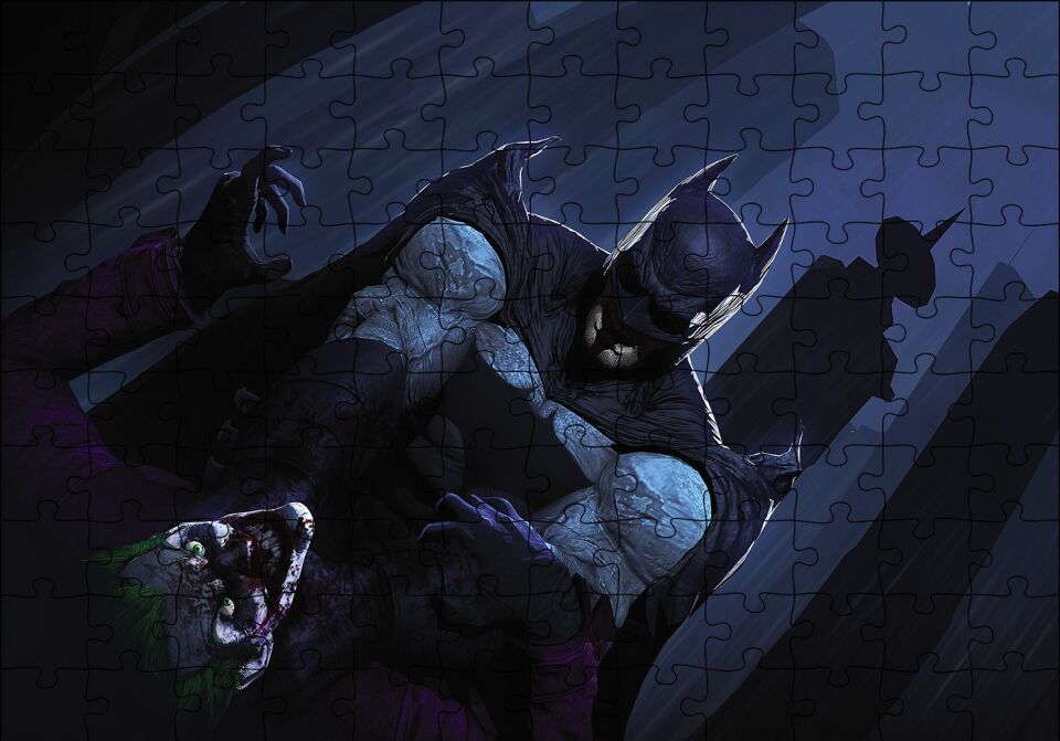 Batman VS Joker Mücadelesi Puzzle Yapboz MDF Ahşap 120 Parça 24 cm X 34 cm