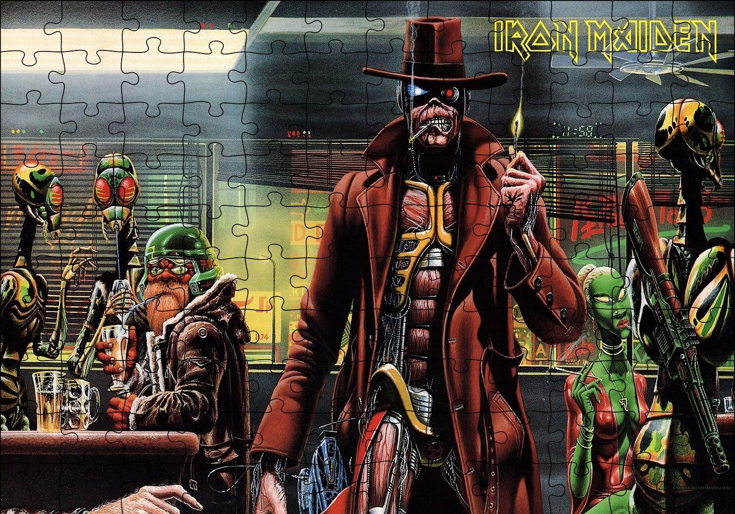 Iron Maiden Barda Enteresan Mahlukat Puzzle Yapboz MDF Ahşap 120 Parça 24 cm X 34 cm