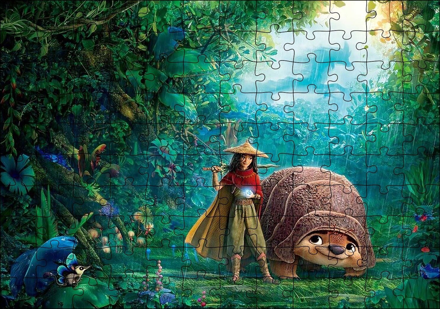 Raya and the Last Dragon Görseli Puzzle Yapboz MDF Ahşap 120 Parça 24 cm X 34 cm