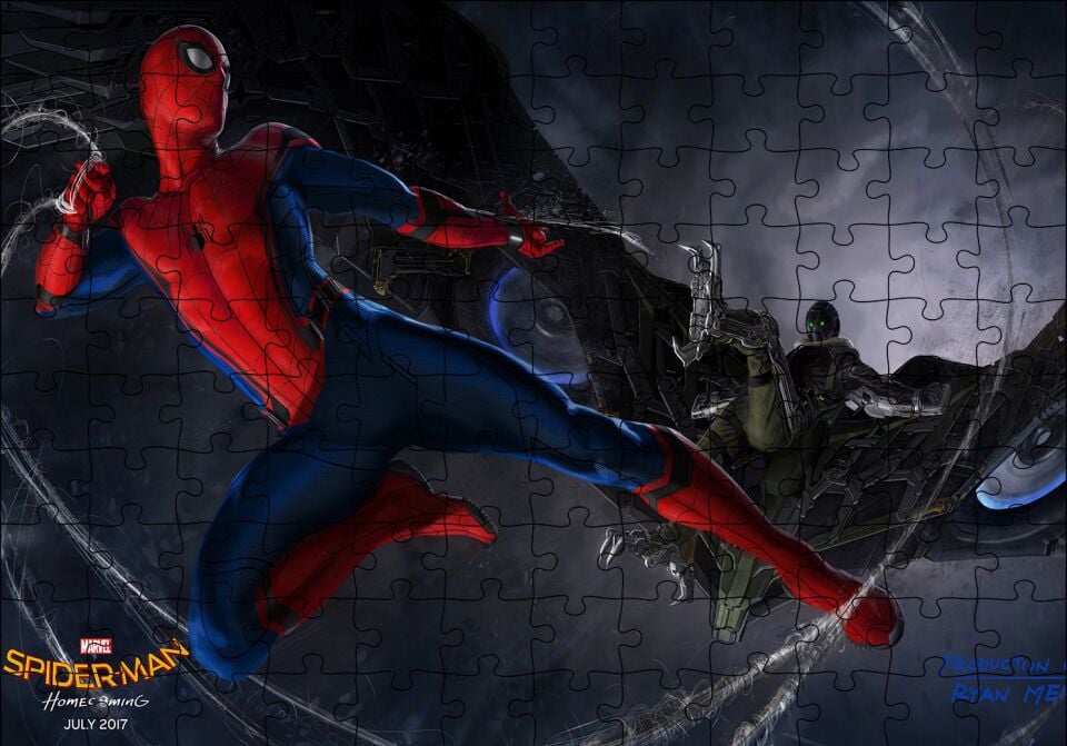 Spiderman Eve Dönüş Kompozisyon Puzzle Yapboz MDF Ahşap