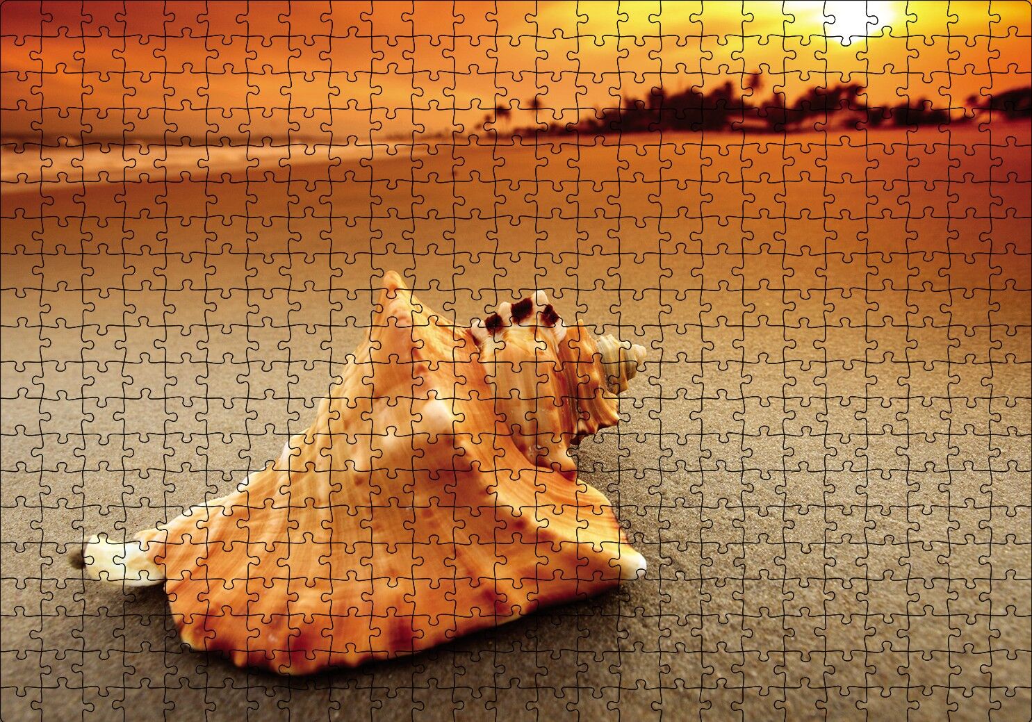 Deniz Kabuğu Puzzle Yapboz MDF Ahşap 500 Parça 49 cm X 68 cm