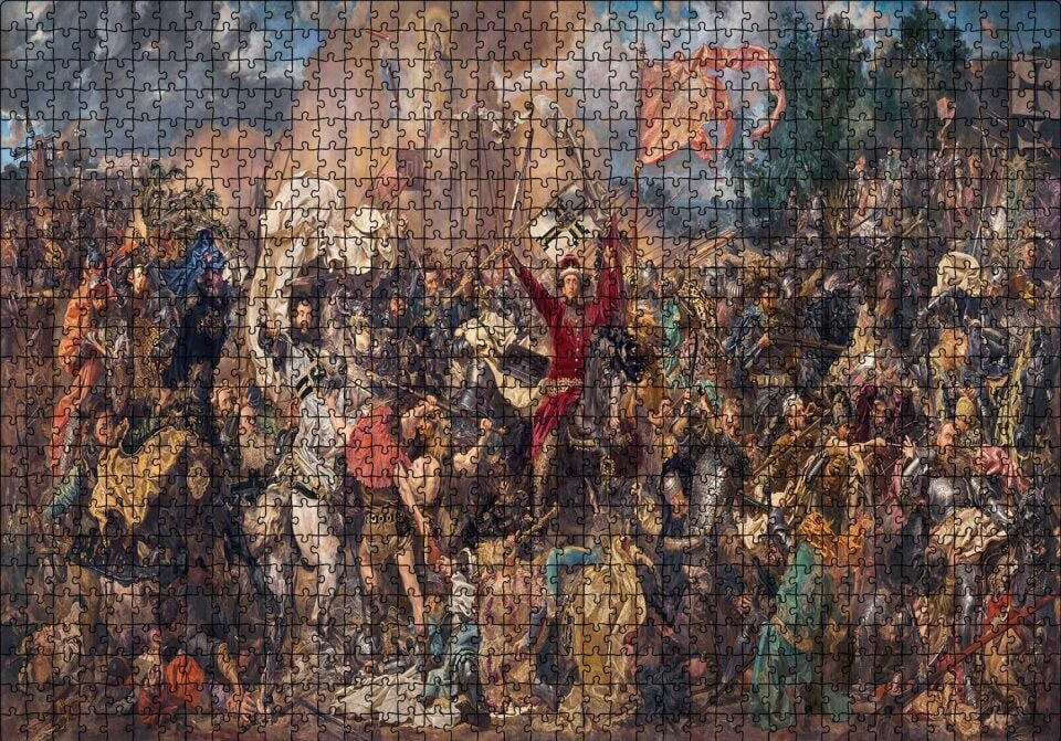 Savaş Sahnesi Karmaşa Puzzle Yapboz MDF Ahşap 1000 Parça 49 cm X 68 cm