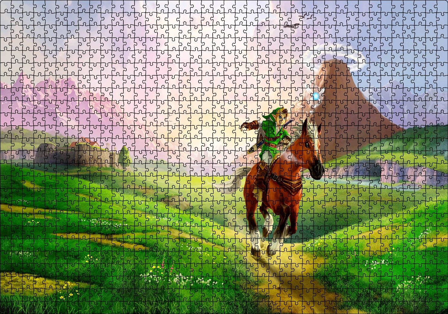 Zelda Ocarina Efsanesi Ve Koşan At Görseli Puzzle Yapboz MDF Ahşap 1000 Parça 49 cm X 68 cm