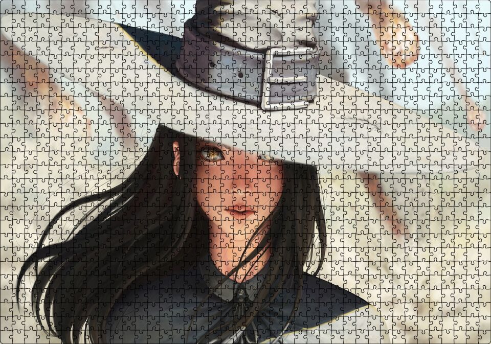 Dev Şapkalı Anime Karakteri Göktaşları Arka Plan Puzzle Yapboz MDF Ahşap 1000 Parça 49 cm X 68 cm
