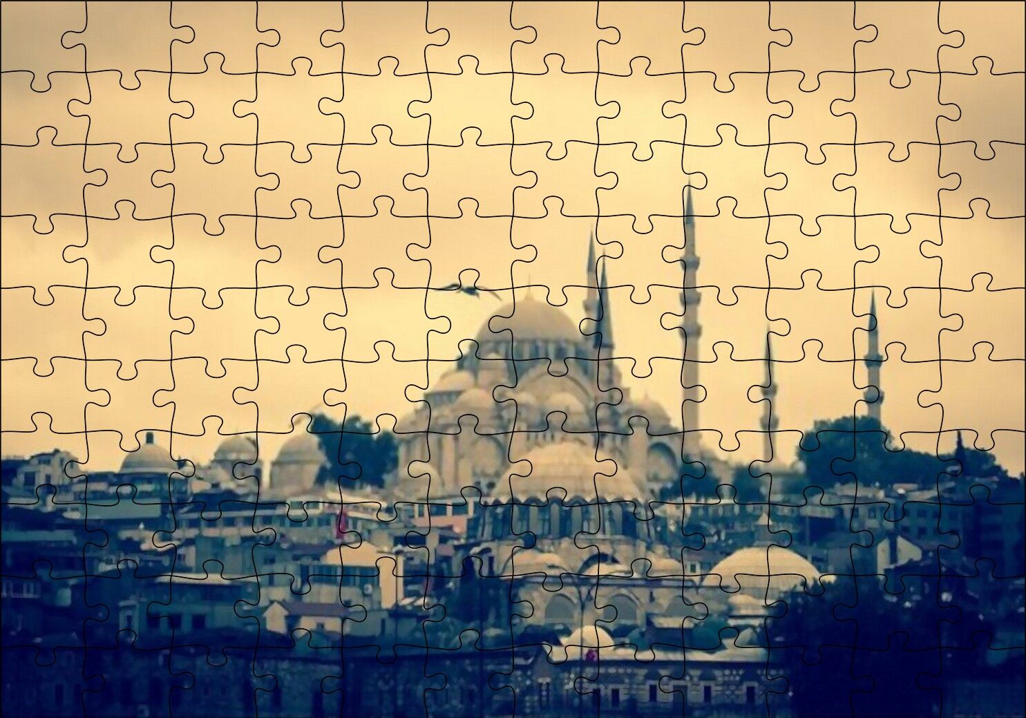 Süleymaniye Camii Puzzle Yapboz MDF Ahşap 120 Parça 24 cm X 34 cm