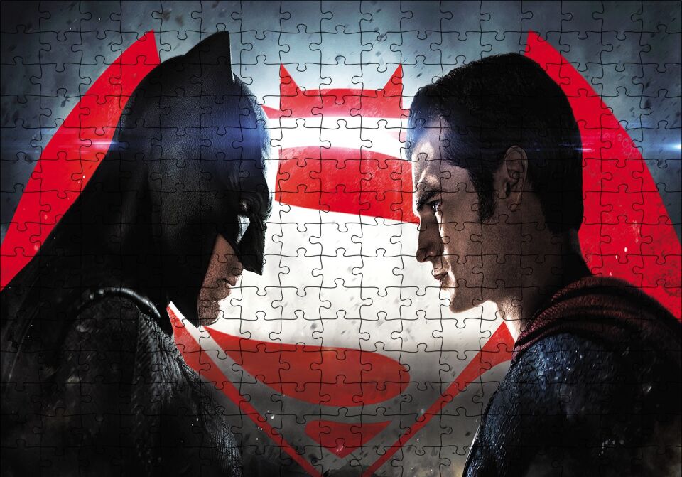 Batman VS Superman Karşılaşması Puzzle Yapboz MDF Ahşap 255 Parça 34 cm X 49 cm