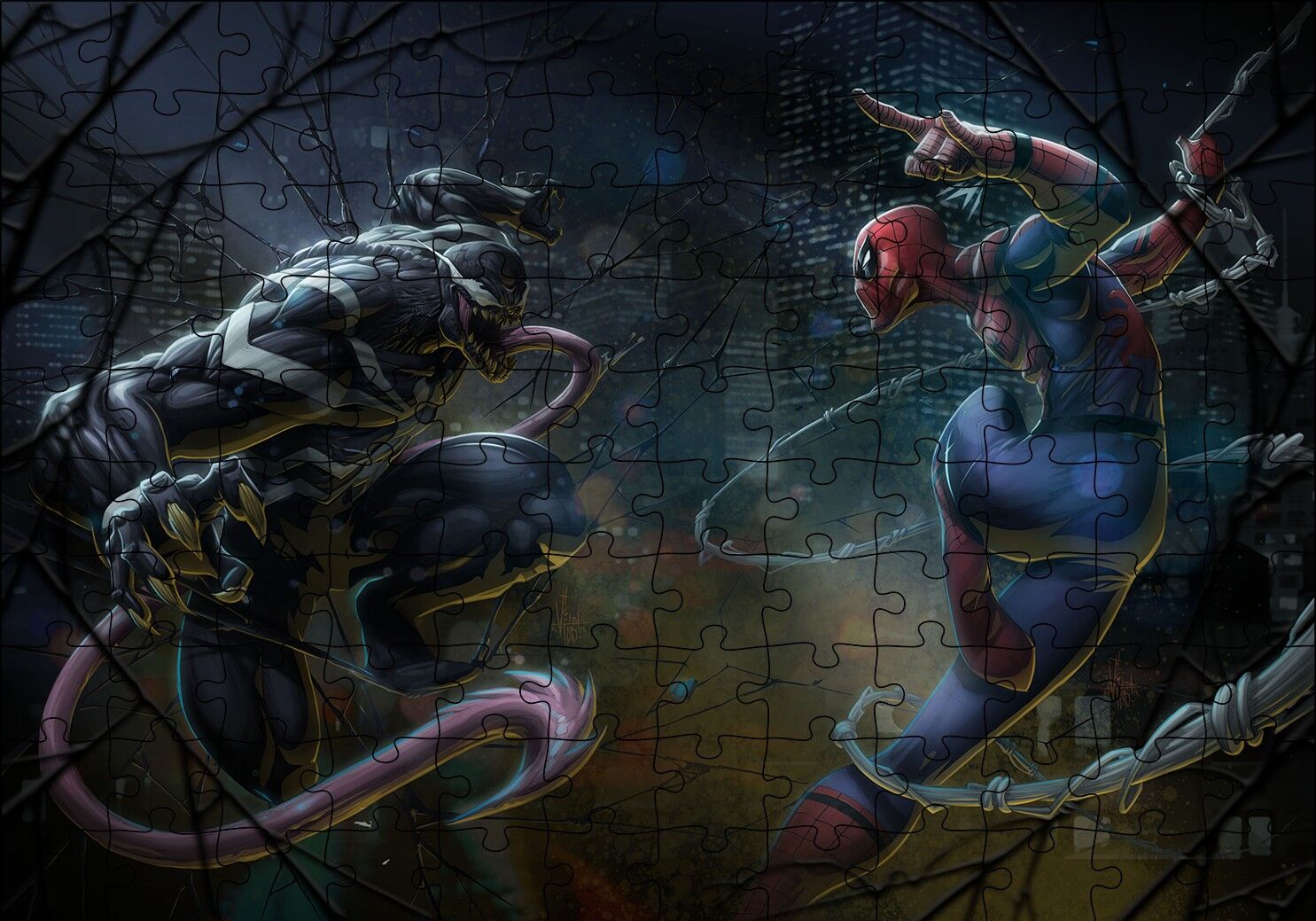 Spiderman Venom Artwork Puzzle Yapboz MDF Ahşap