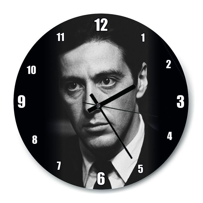 The Godfather  Corleone SB Görseli  Mdf Ahşap Duvar Saati 30 cm Çap