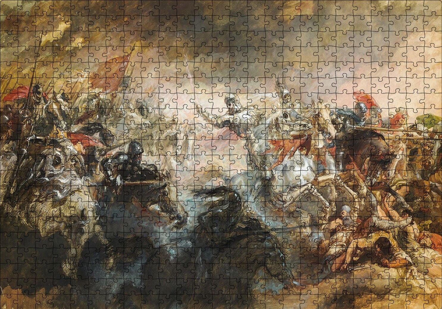 Savaşta Atlılar Puzzle Yapboz MDF Ahşap 500 Parça 49 cm X 68 cm