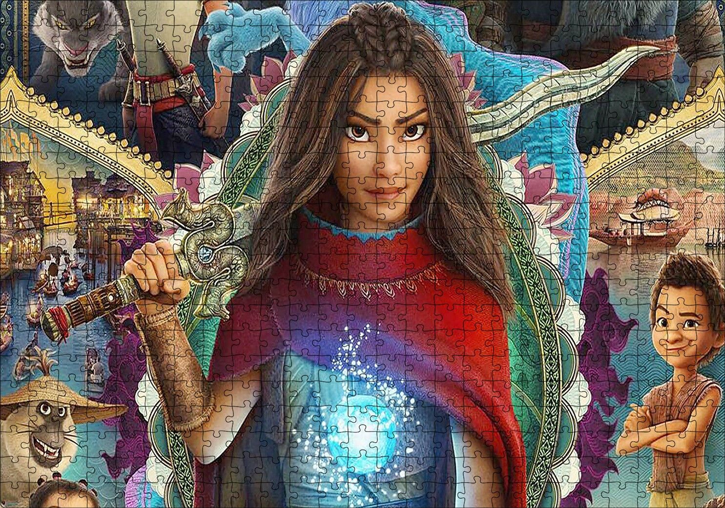 Raya and the Last Film Afişi Puzzle Yapboz MDF Ahşap 500 Parça 49 cm X 68 cm
