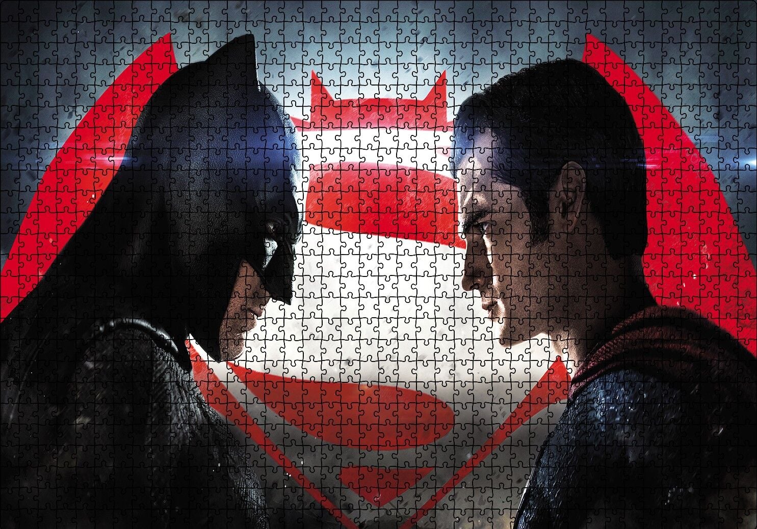 Batman VS Superman Karşılaşması Puzzle Yapboz MDF Ahşap 1000 Parça 49 cm X 68 cm
