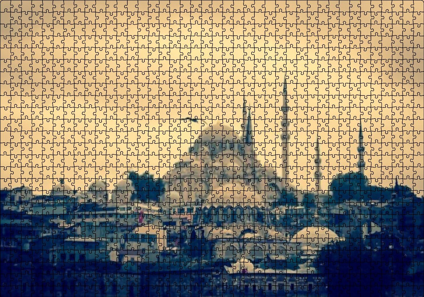 Süleymaniye Camii Puzzle Yapboz MDF Ahşap 1000 Parça 49 cm X 68 cm