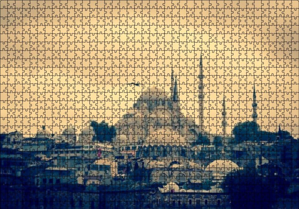 Süleymaniye Camii Puzzle Yapboz MDF Ahşap 1000 Parça 49 cm X 68 cm