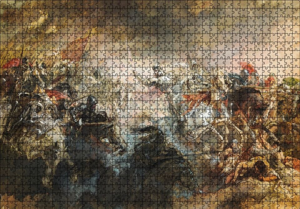 Savaşta Atlılar Puzzle Yapboz MDF Ahşap 1000 Parça 49 cm X 68 cm