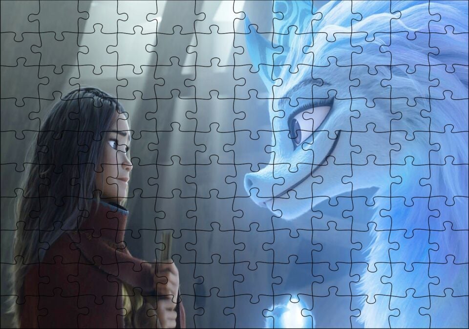 Raya ve Son Ejderha 2021 Görseli Puzzle Yapboz MDF Ahşap 120 Parça 24 cm X 34 cm