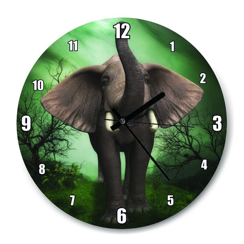 Fil Tavşan Orman Fantezi  Mdf Ahşap Duvar Saati