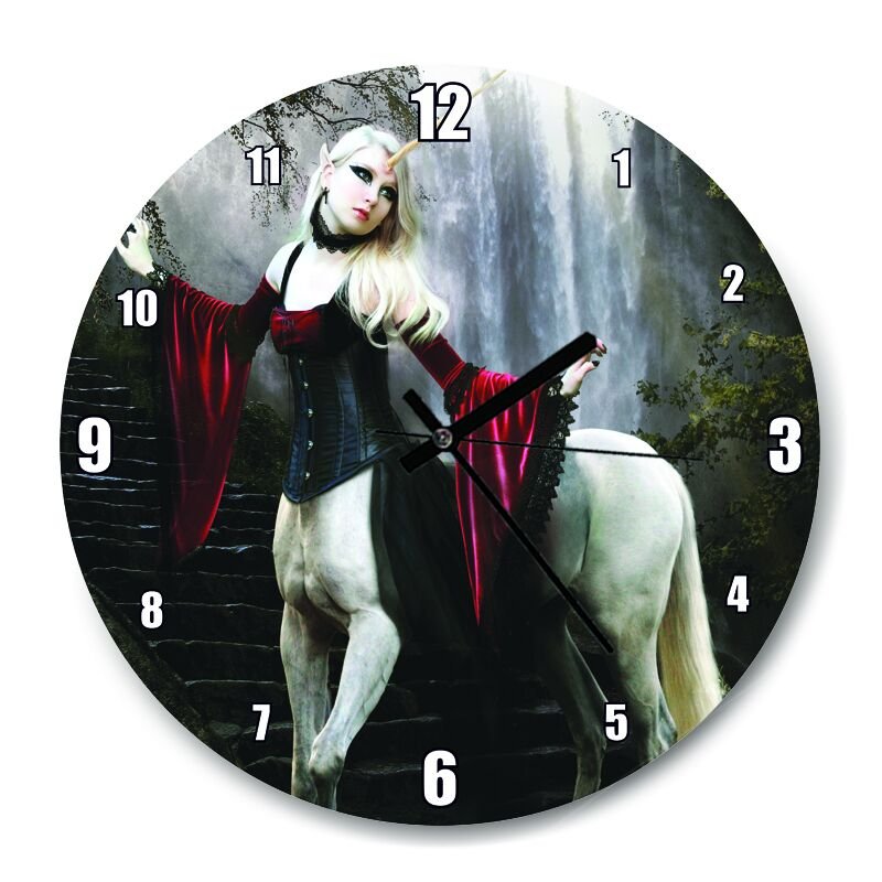 Fantezi Ormanda At Başlı Kadın  Mdf Ahşap Duvar Saati