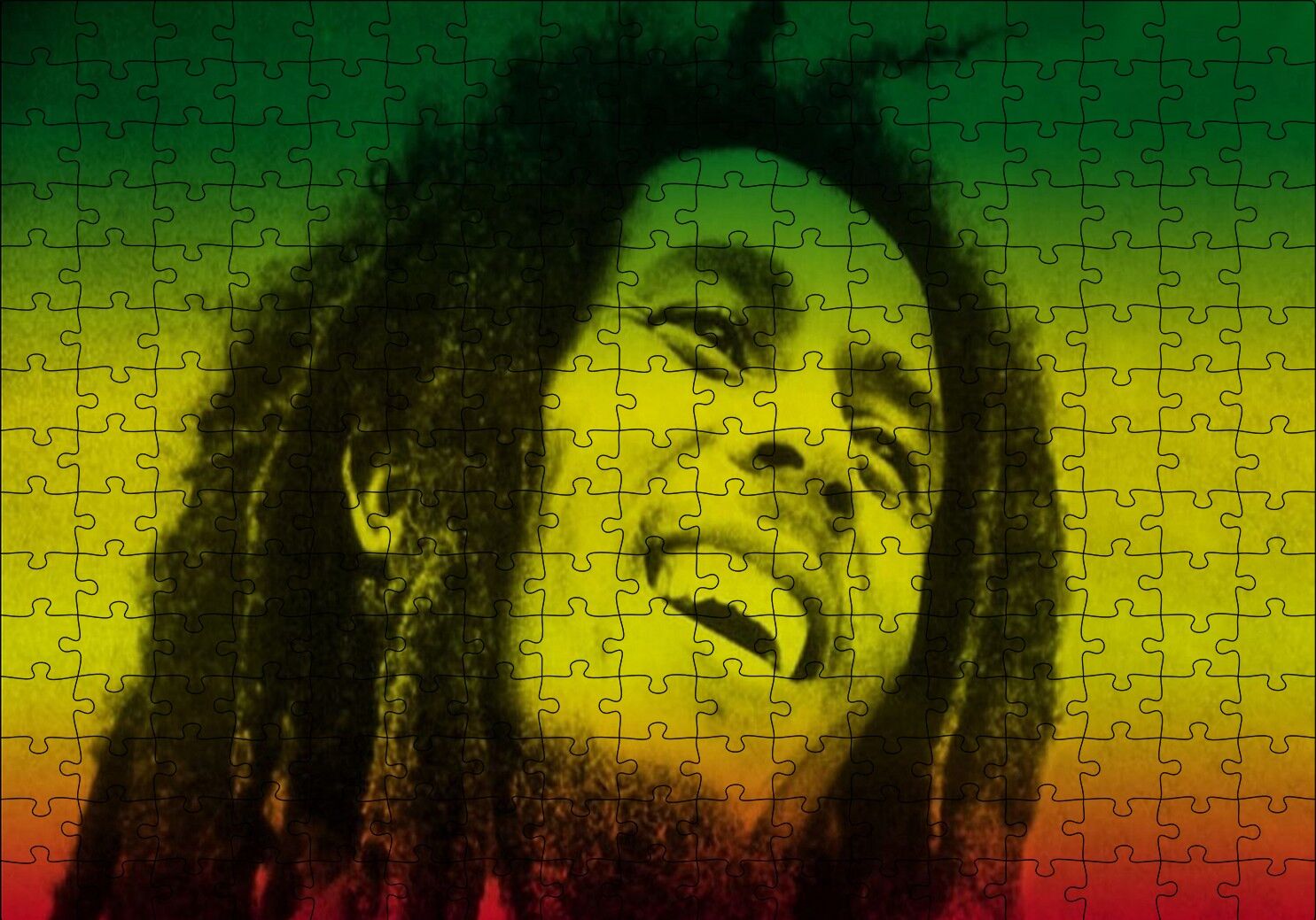 Bob Marley Gülüşü Puzzle Yapboz MDF Ahşap 255 Parça 34 cm X 49 cm
