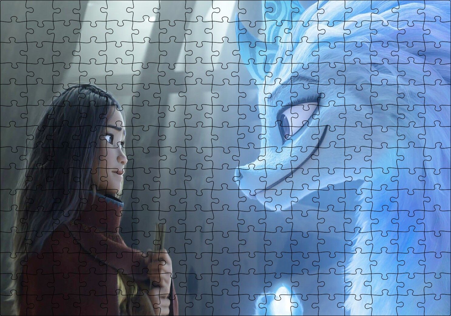 Raya ve Son Ejderha 2021 Görseli Puzzle Yapboz MDF Ahşap 255 Parça 34 cm X 49 cm
