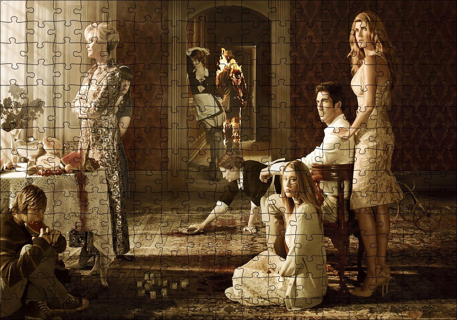 Amerikan Korku Hikayesi Cinayet Evi Görseli Puzzle Yapboz MDF Ahşap 255 Parça 34 cm X 49 cm