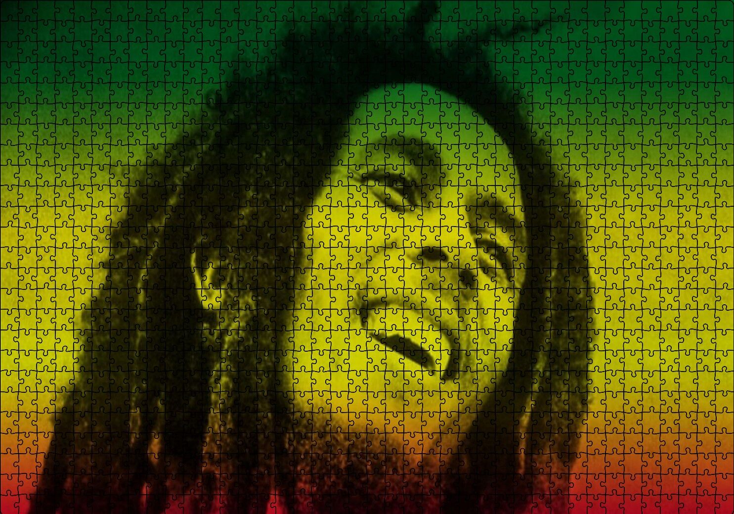 Bob Marley Gülüşü Puzzle Yapboz MDF Ahşap 1000 Parça 49 cm X 68 cm