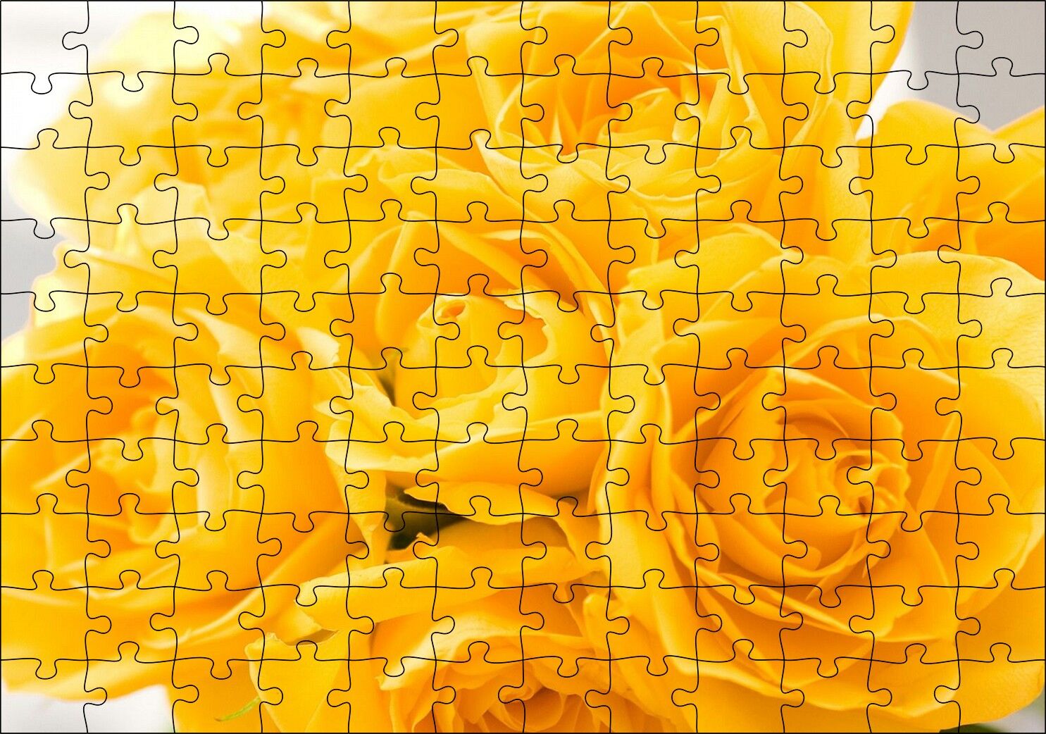 Sarı Gül Destesi Görseli Puzzle Yapboz MDF Ahşap 120 Parça 24 cm X 34 cm