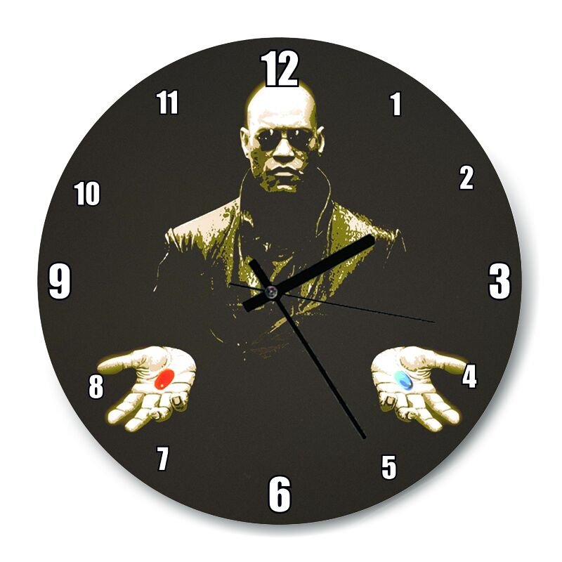 The Matrix  Mdf Ahşap Duvar Saati 50 cm Çap