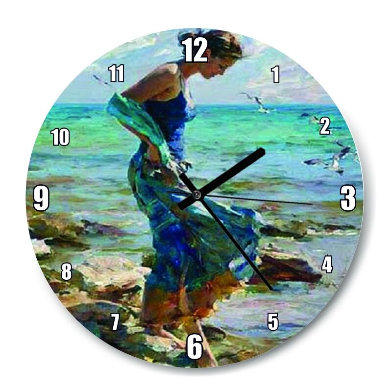 Deniz Martı Kadın   Mdf Ahşap Duvar Saati