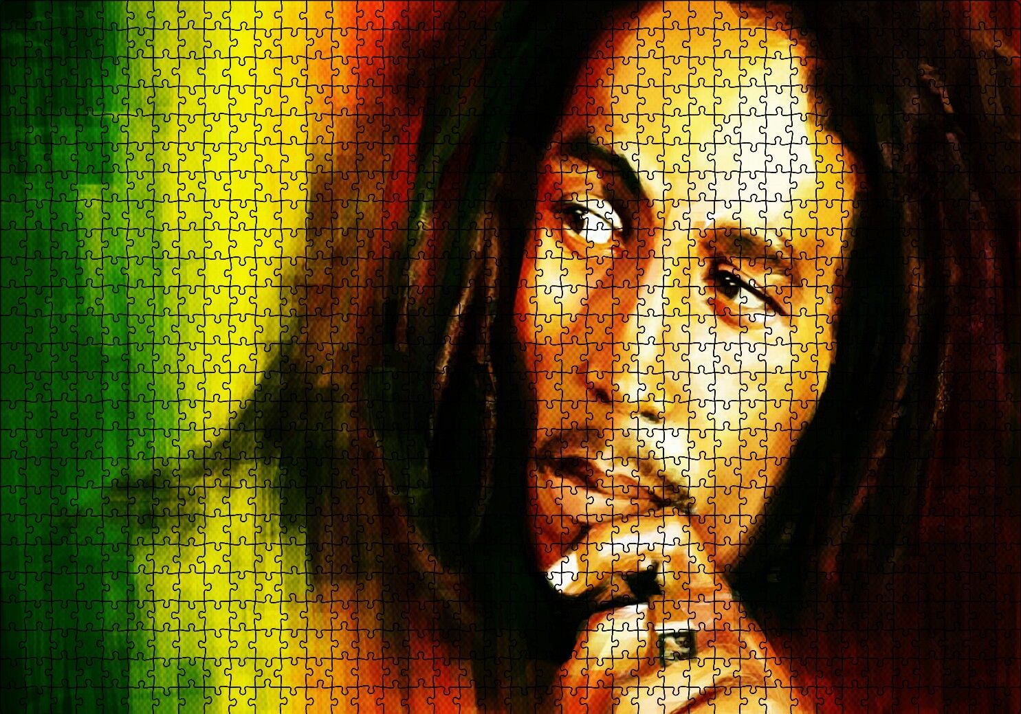 Bob Marley Portre Puzzle Yapboz MDF Ahşap 1000 Parça 49 cm X 68 cm