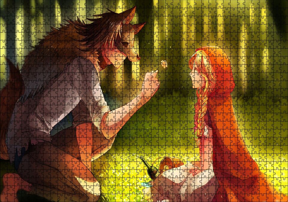 Kurt ve Kırmızı Başlıklı Kız Peri Hikayesi Puzzle Yapboz MDF Ahşap 1000 Parça 49 cm X 68 cm