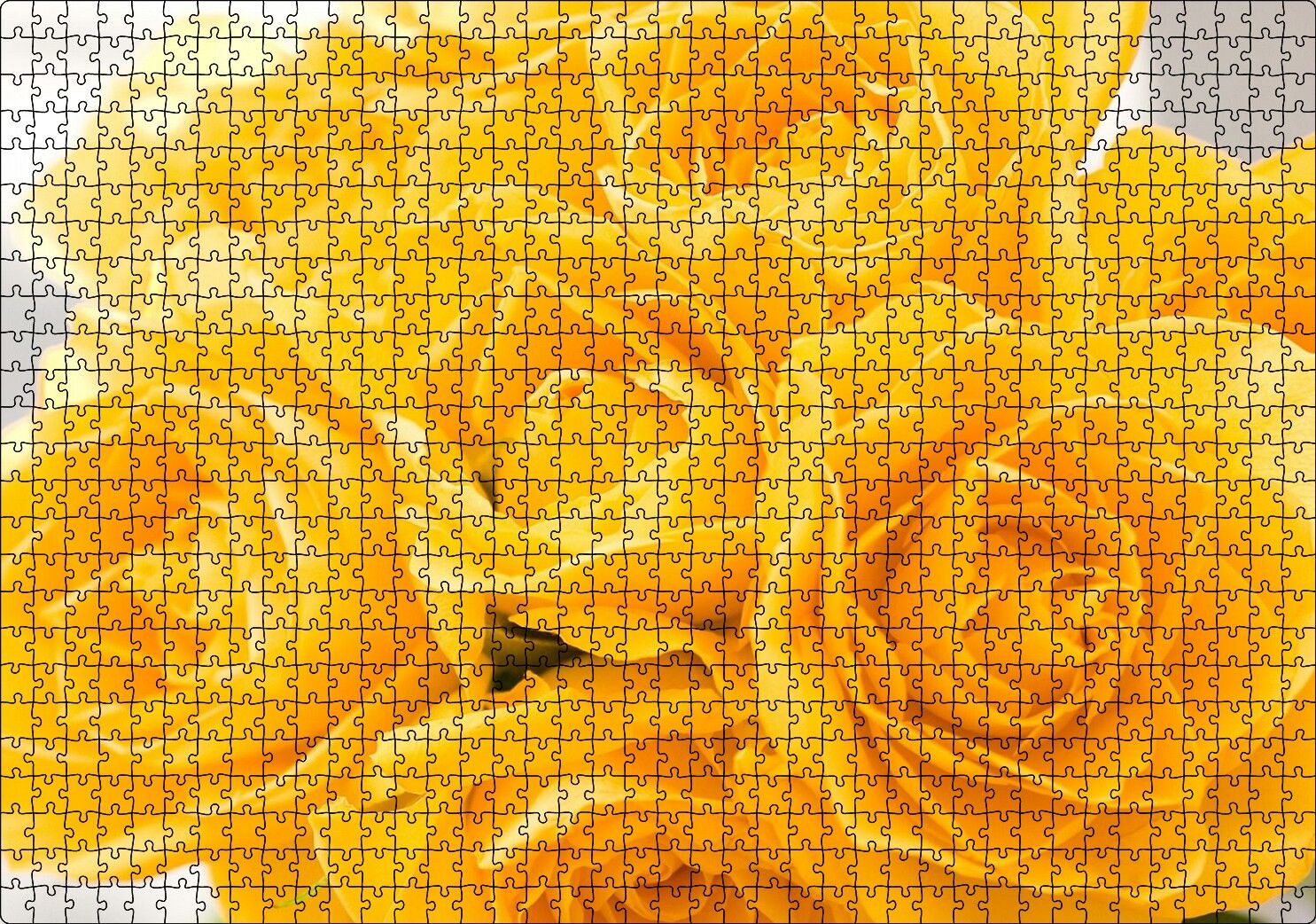 Sarı Gül Destesi Görseli Puzzle Yapboz MDF Ahşap 1000 Parça 49 cm X 68 cm